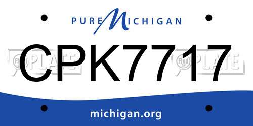 CPK7717 Michigan License Plate