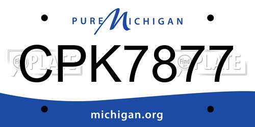 CPK7877 Michigan License Plate