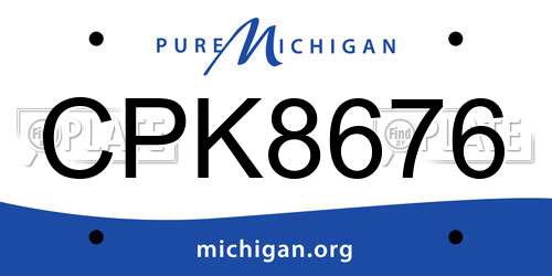 CPK8676 Michigan License Plate