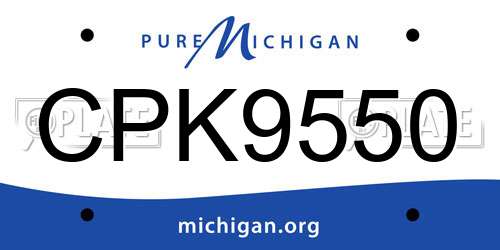 CPK9550 Michigan License Plate