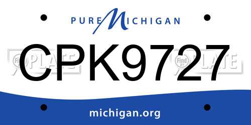 CPK9727 Michigan License Plate