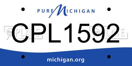 CPL1592 Michigan License Plate