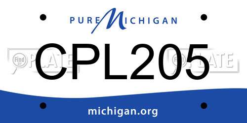 CPL205 Michigan License Plate