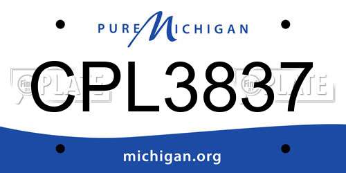 CPL3837 Michigan License Plate
