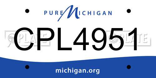 CPL4951 Michigan License Plate