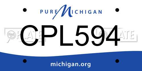CPL594 Michigan License Plate