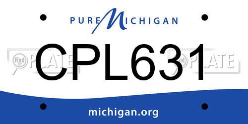 CPL631 Michigan License Plate