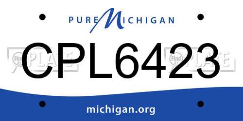 CPL6423 Michigan License Plate