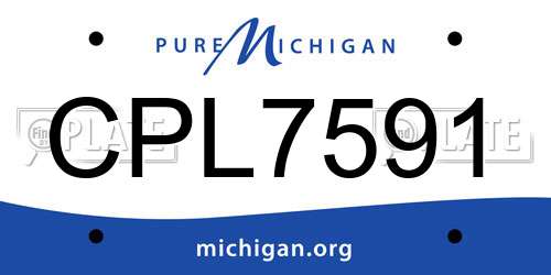 CPL7591 Michigan License Plate