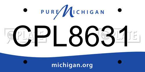 CPL8631 Michigan License Plate