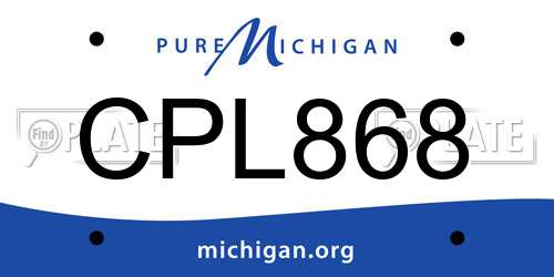 CPL868 Michigan License Plate