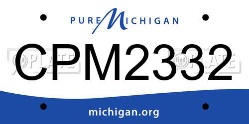 CPM2332 Michigan License Plate