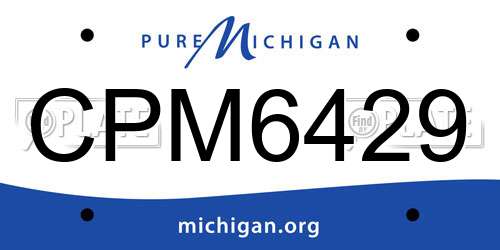 CPM6429 Michigan License Plate