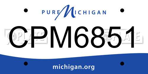 CPM6851 Michigan License Plate
