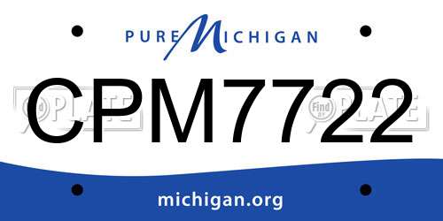 CPM7722 Michigan License Plate