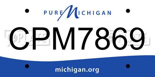 CPM7869 Michigan License Plate