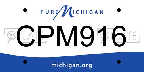 CPM916 Michigan License Plate