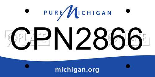 CPN2866 Michigan License Plate