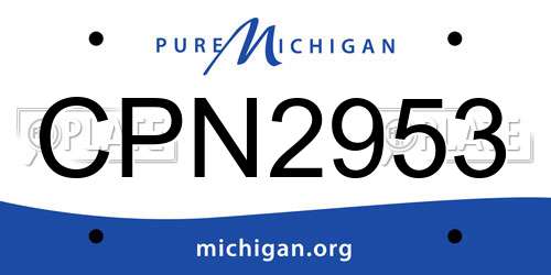 CPN2953 Michigan License Plate