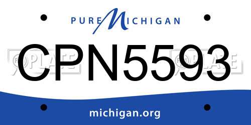 CPN5593 Michigan License Plate