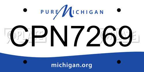 CPN7269 Michigan License Plate