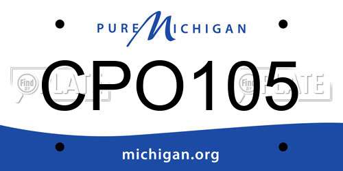 CPO105 Michigan License Plate