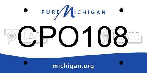 CPO108 Michigan License Plate