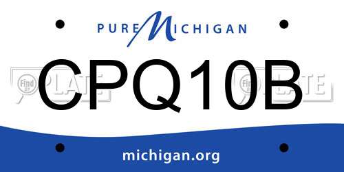 CPQ10B Michigan License Plate