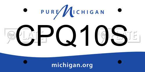 CPQ10S Michigan License Plate