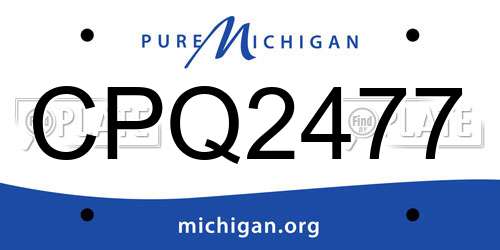 CPQ2477 Michigan License Plate