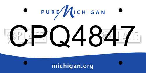 CPQ4847 Michigan License Plate