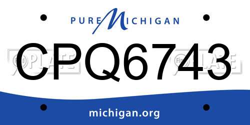 CPQ6743 Michigan License Plate