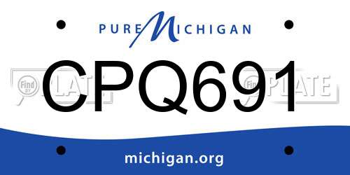 CPQ691 Michigan License Plate