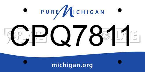 CPQ7811 Michigan License Plate