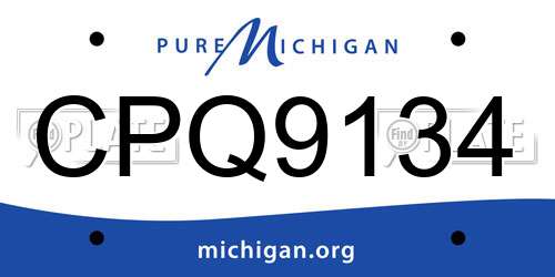 CPQ9134 Michigan License Plate