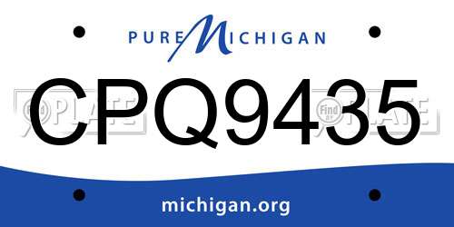 CPQ9435 Michigan License Plate