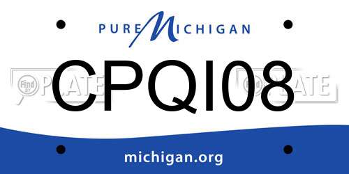 CPQI08 Michigan License Plate