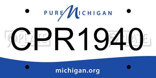 CPR1940 Michigan License Plate
