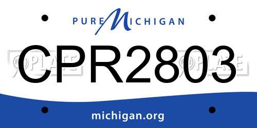 CPR2803 Michigan License Plate