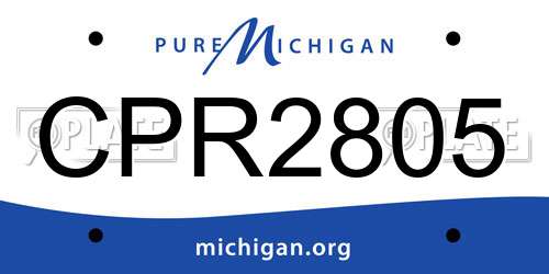CPR2805 Michigan License Plate