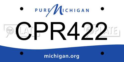 CPR422 Michigan License Plate