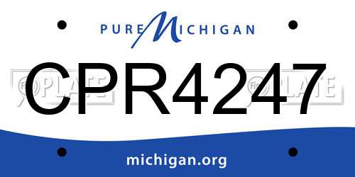CPR4247 Michigan License Plate