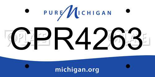 CPR4263 Michigan License Plate