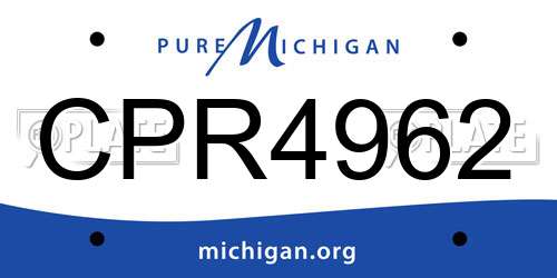 CPR4962 Michigan License Plate