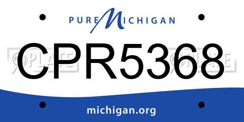 CPR5368 Michigan License Plate
