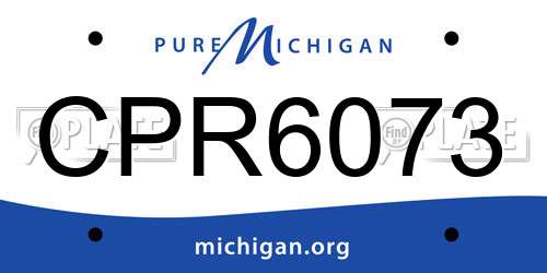 CPR6073 Michigan License Plate
