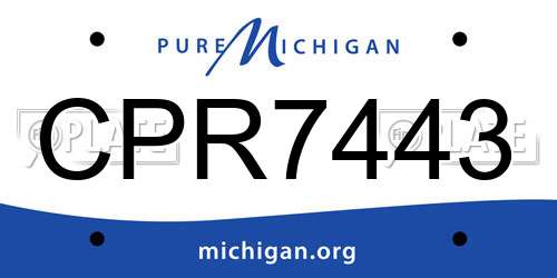 CPR7443 Michigan License Plate