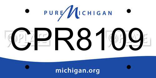 CPR8109 Michigan License Plate