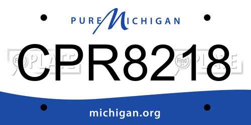 CPR8218 Michigan License Plate