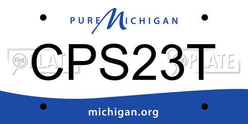 CPS23T Michigan License Plate